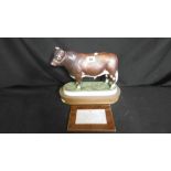 LARGE ROYAL WORCESTER LIMITED EDITION FIGURE OF A BULL,