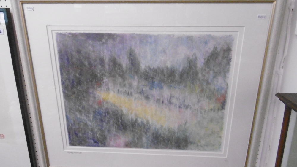 A FRAMED SIGNED PASTEL.