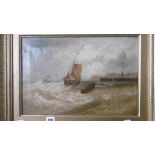 A FRAMED OIL ON CANVAS SEASCAPE SIGNED W HALE