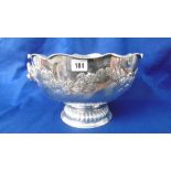 A VINTAGE SILVER ON COPPER PUNCH BOWL
