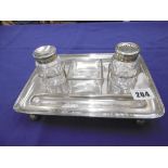 OLD SHEFFIELD PLATED INKWELL SET,