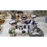 A COLLECTION OF TOBY JUGS AND CABINET PLATES,