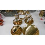 A SIX PLACE GILT PORCELAIN TEA SET ETC