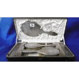 A MAPPIN AND WEBB CASED HM SILVER DRESSING TABLE SET,