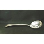 A HEAVY GAUGE SILVER SOUP LADLE BY WALKER AND HALL CHESTER 1906