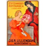 Plakate - - Schultz-Wettel, Fernand. Echtzinnober Rotfarben u. Siegellack J.G.R. Lilliendahl.