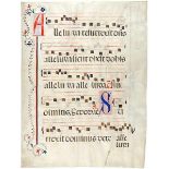 Antiphonar - - Lateinisches Antiphonarblatt. Beidseitig beschriebenes Manuskript auf Pergament.