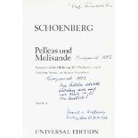 Musik - - Friedrich, Götz. Drei Studienpartituren mit Werken von Arnold Schoenberg. Handexemplare