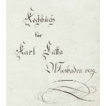 Gastronomie - Kochkunst - - Kochbuch für Karl Latta. Deutsche Handschrift auf Papier. Wiesbaden,