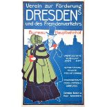 Plakate - - Müller-Breslau, Georg. Verein zur Förderung Dresdens. Farbig lithographiertes Plakat.