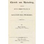 Deutschland - Brandenburg - - Hoppe, Karl. Chronik von Rheinsberg, verbunden mit den wichtigsten