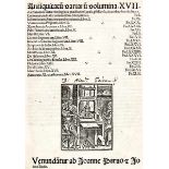 Annius, Johannes. Antiquitatu(m) variaru(m) volumina XVII. Mit Holzschnitt-Druckermarke auf dem