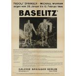 Baselitz, Georg. Baselitz. Plakat zur Ausstellung in der Galerie Springer, Berlin 1966. Offset auf