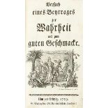 Barockliteratur - - Wagner, Johann Franz. Versuch eines Beytrages zur Wahrheit und zum guten