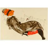 Schiele, Egon. 4 (1 farbige) Offsetlithographien aus der Extrasuite zu: Kallir, J. "Erotica". Im