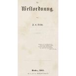 Arnim, Friedmund von. Die Weltordnung. Berlin, Krause, 1855. 2 Bl., 87 S. 23,5 x 15,5 cm.