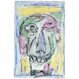 Art brut - - Fritz-Vilars, Tony. Ohne Titel (Zwei Porträts). Mischtechnik auf Velin. Jeweils unten