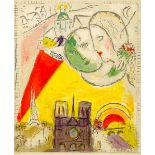 Chagall, Marc. Le Dimanche. Farblithographie auf Velin. 1954. Bildgröße: 33 x 27,8 cm. Blattgröße: