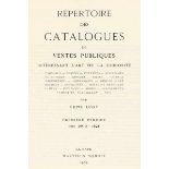 Lugt, Frits. Répertoire des catalogues de ventes publiques intéressant l'art ou la curiosité.