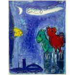 Chagall, Marc. Les Monstres de Notre-Dame. Farblithographie auf Velin. 1954. Bildgröße: 35 x 27