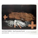 Tapies, Antoni. A effacé. Die Praxis der Kunst. Plakat zur Ausstellung in der Galerie Biedermann,