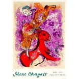 Chagall, Marc. L'écuyère au cheval rouge. Plakat zur Ausstellung in Charlottenborg, 1975. Farbige