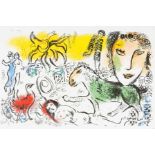 Chagall, Marc. Le Cheval vert. Farblithographie auf Velin. 1973. Blattgröße: 33 x 50 cm. Mourlot