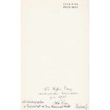 Zweig, Stefan - - Pick, Otto. Preisungen. Prag, Werner, 1937. 34 S. 1 Bl. 20 x 12 cm. Original-