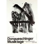 Tapies, Antoni. Donaueschinger Musiktage. Plakat zur Veranstaltung am 19./20. Oktober 1968.