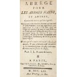 Biologie - Botanik - - Laurent, J. Abregé pour les arbres nains, et autres. Paris, Saugrin, 1759. 12