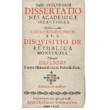 Rechtswissenschaft - - Pufendorf, Samuel von. Dissertationes academicae selectiores. Quibus accessit