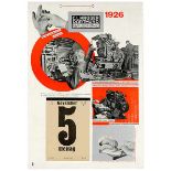 Typographie - - Burchartz, Max. Großes Plakat auf fester Pappe mit Kalender für die Dortmunder