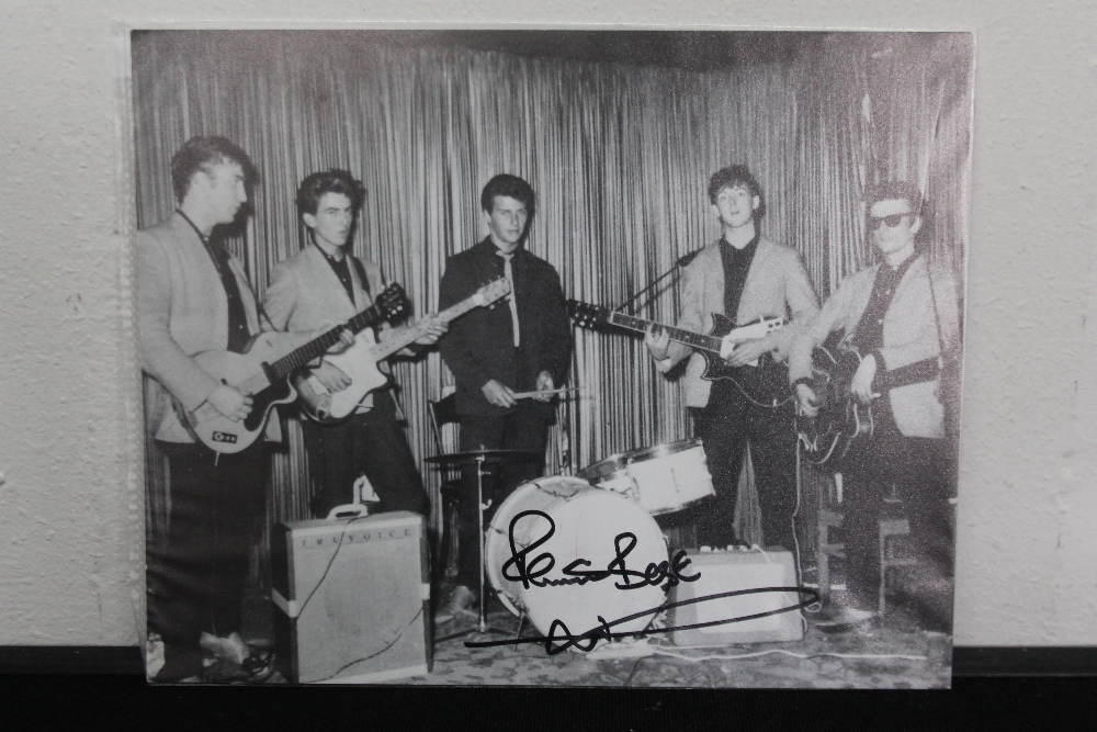 BEATLES - SIGNED - a group of signed items to include a promotional photo of The Beatles in Hamburg - Image 5 of 6