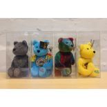 BEATLES BEANIE BEARS - 4 Beanie Baby type limited edition Beatles bears by Apple Corps Limited 1999,