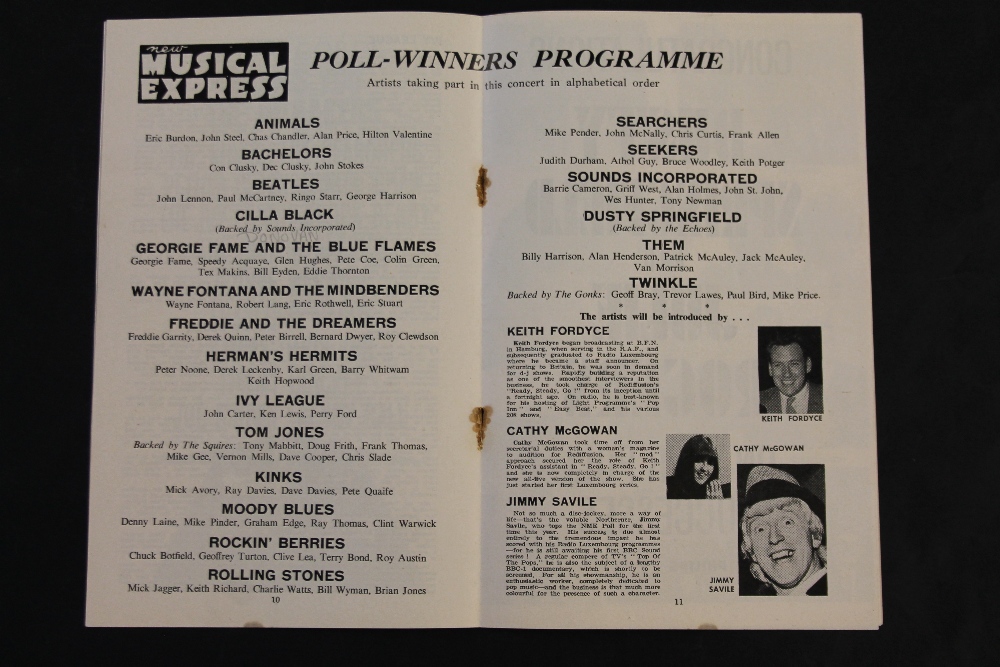 POLL-WINNERS ALL-STAR CONCERT PROGRAMME - a programme for the New Musical Express (NME) 1964-65 - Image 2 of 3