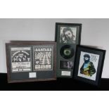 BEATLES MEMORABILIA - 3 framed Beatles related items to include 2 early adverts produced for The