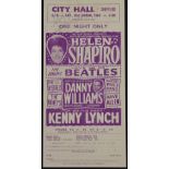 HELEN SHAPIRO HANDBILL - a 1963 handbill from City Hall,