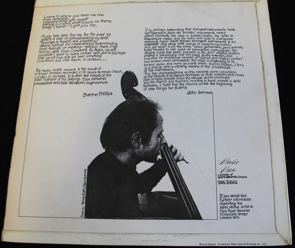 BARRE PHILLIPS - UNACCOMPANIED BARRE - Seldom seen 1968 LP from the respected Californian bassist - Image 2 of 4