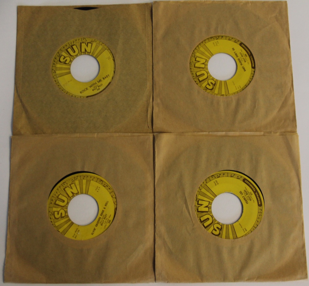 SUN - BILLY RILEY - Smashing bundle of 4 x early issued Sun 45s featuing Billy Riley and his Little