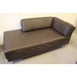 HABITAT CHAISE LONGUE - a brown leather