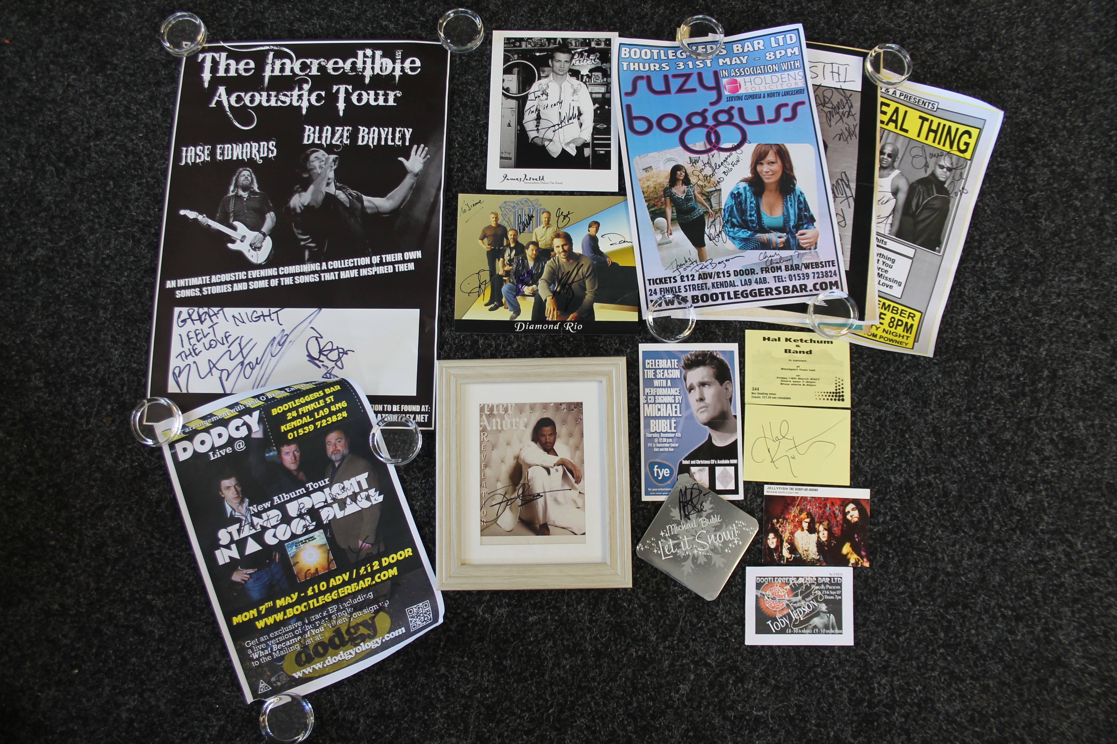 AUTOGRAPHS - a selection of signed items to include 7 posters (Jase Edwards, Blaze Bayley,