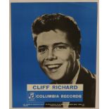 CLIFF RICHARD - a Columbia Records promotional poster featuring Cliff Richard c1962.