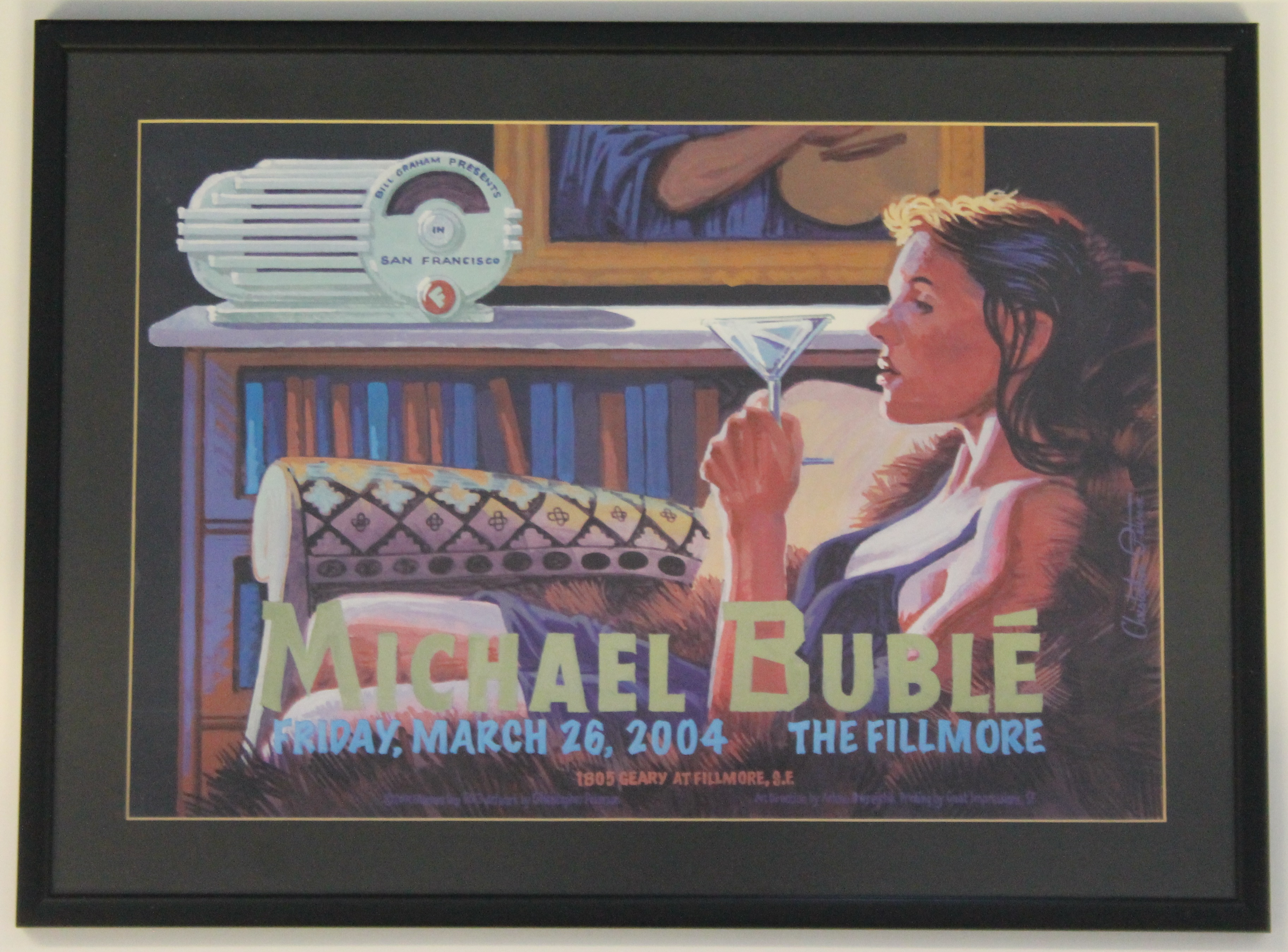 POSTERS - 11 x music related posters to include a framed and glazed Michael Buble at The Fillmore