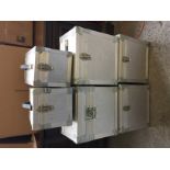 RECORD BOXES - quality metal DJ carry boxes to include 4LP (holds 80+) and 2 x 7" (hold 100+)