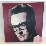 BUDDY HOLLY OIL PAINTING BY CAROLYN BUSHELL - oil on box canvas entitled "Whoopsie Daisy" featuring