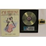 QUEEN - NEWS OF THE WORLD - an Elektra 'In House' award presented to Queen to commemorate the sale