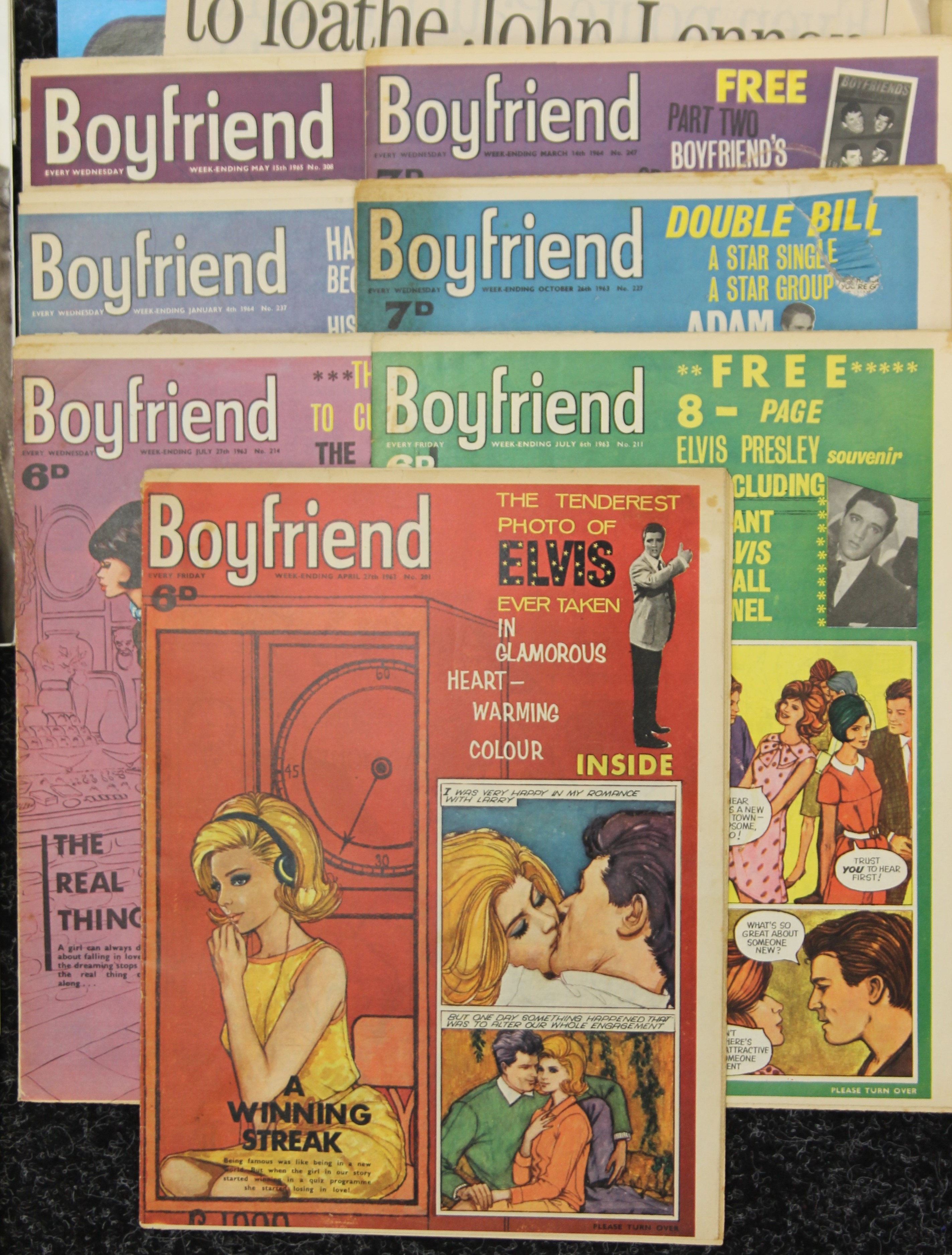 BOYFRIEND MAGAZINE & CALENDARS - a collection of 7 Boyfriend magazines from 1963-65, - Image 2 of 2