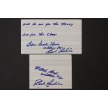 CARL PERKINS - 2 notes signed by singer