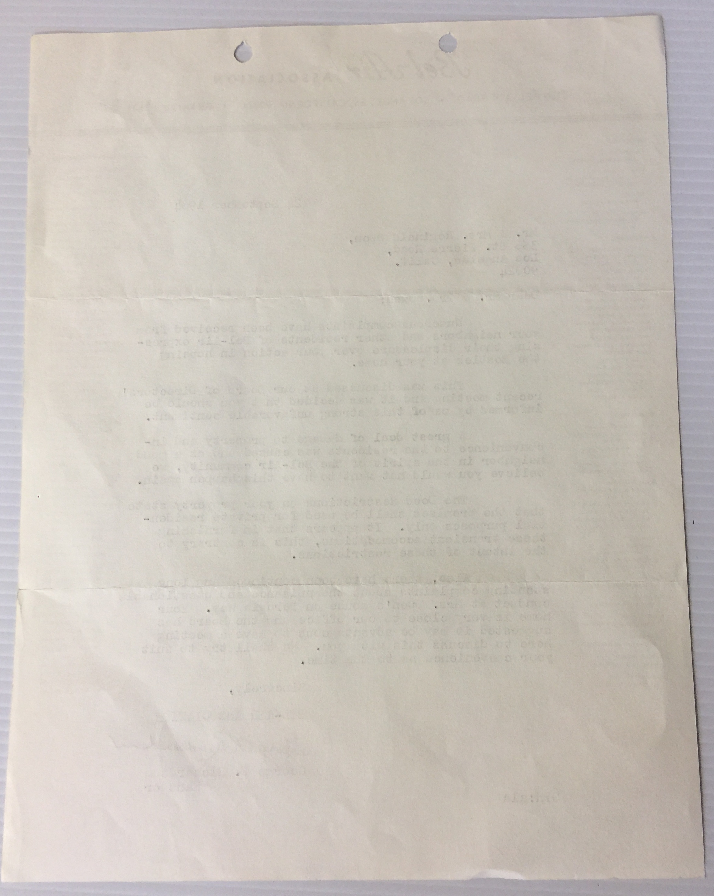 BEATLES LETTER OF COMPLAINT - original hand signed letter written from the "Bel-Air Association" to - Image 2 of 2