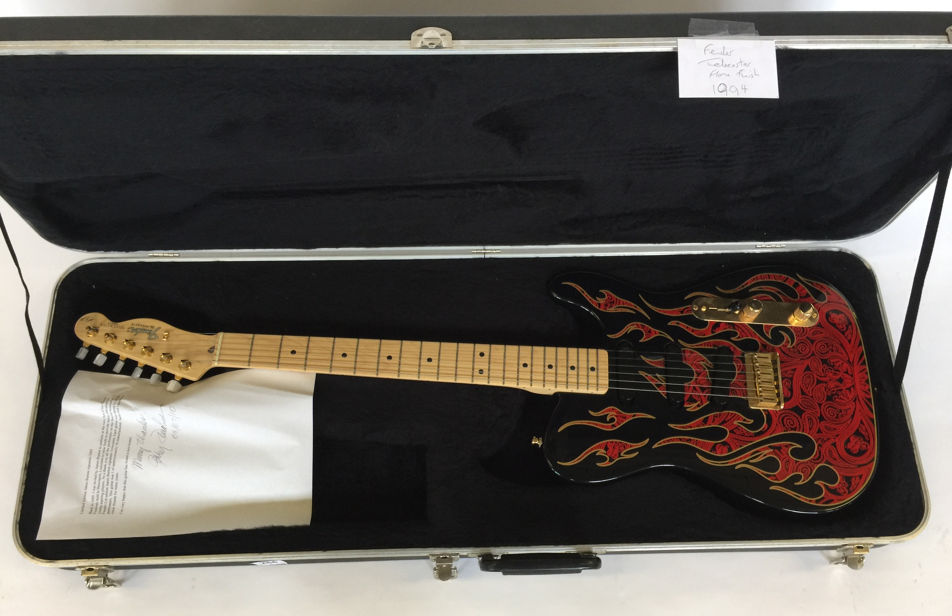 FENDER TELECASTER FLAME JAMES BURTON 1994 - limited artist edition that was gifted to Jerry Donahue - Image 6 of 7